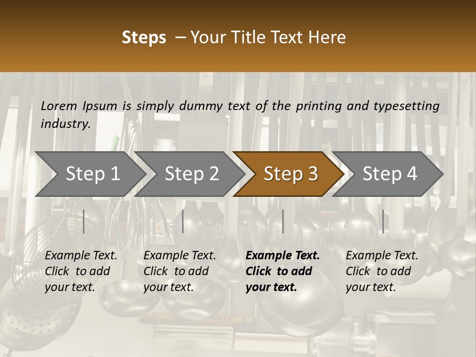 A Bunch Of Spoons Hanging From A Rack In A Kitchen PowerPoint Template