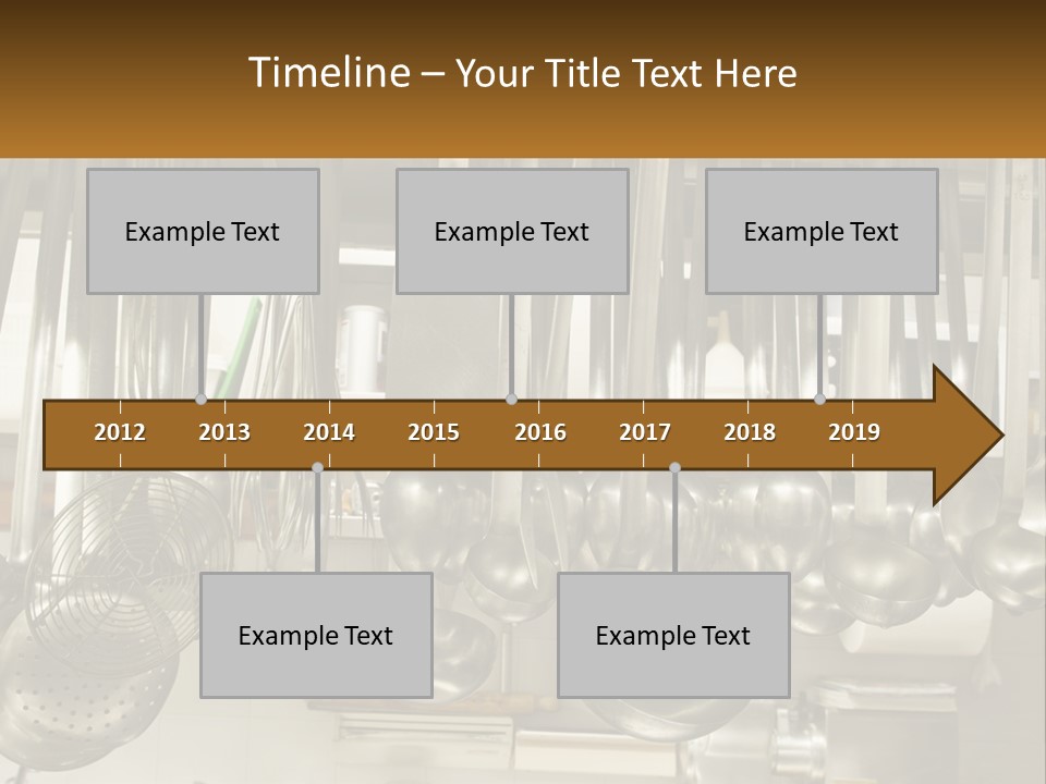 A Bunch Of Spoons Hanging From A Rack In A Kitchen PowerPoint Template