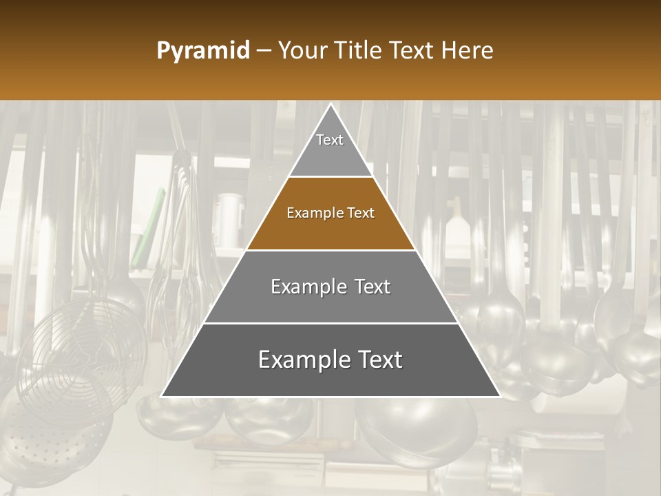 A Bunch Of Spoons Hanging From A Rack In A Kitchen PowerPoint Template
