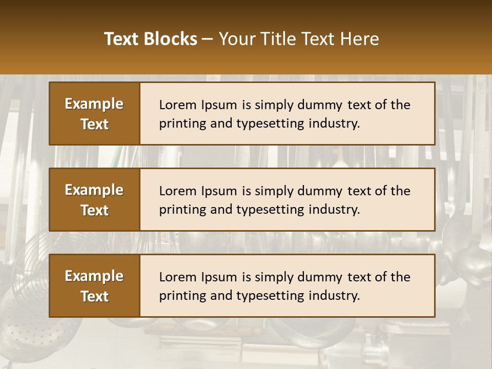 A Bunch Of Spoons Hanging From A Rack In A Kitchen PowerPoint Template