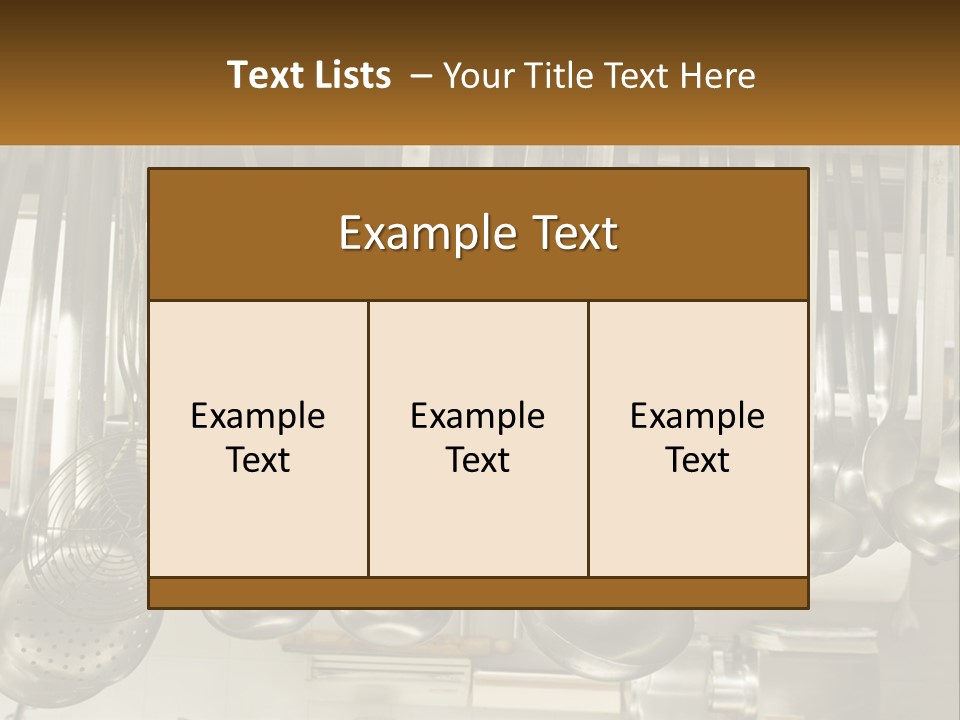A Bunch Of Spoons Hanging From A Rack In A Kitchen PowerPoint Template