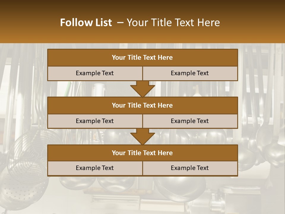 A Bunch Of Spoons Hanging From A Rack In A Kitchen PowerPoint Template