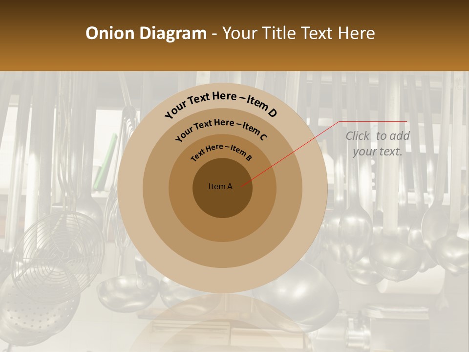 A Bunch Of Spoons Hanging From A Rack In A Kitchen PowerPoint Template