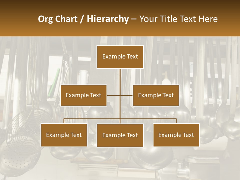 A Bunch Of Spoons Hanging From A Rack In A Kitchen PowerPoint Template