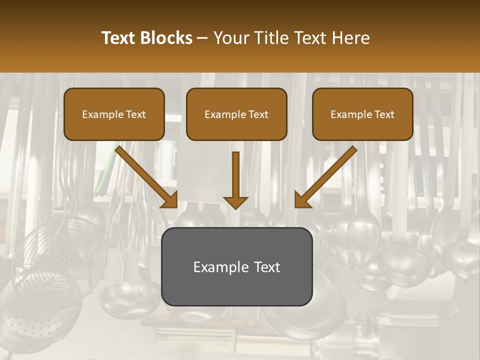 A Bunch Of Spoons Hanging From A Rack In A Kitchen PowerPoint Template