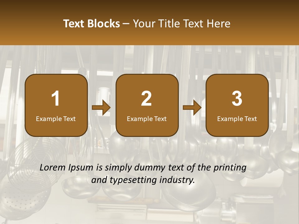 A Bunch Of Spoons Hanging From A Rack In A Kitchen PowerPoint Template