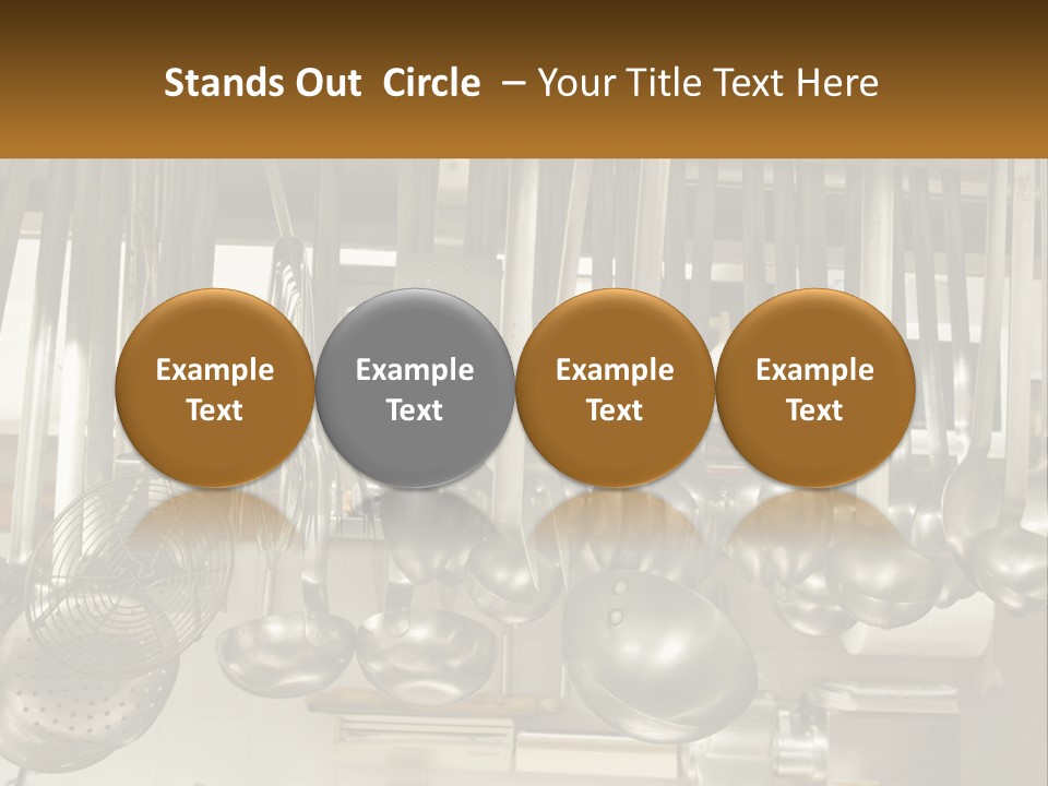 A Bunch Of Spoons Hanging From A Rack In A Kitchen PowerPoint Template