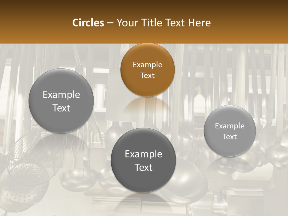 A Bunch Of Spoons Hanging From A Rack In A Kitchen PowerPoint Template