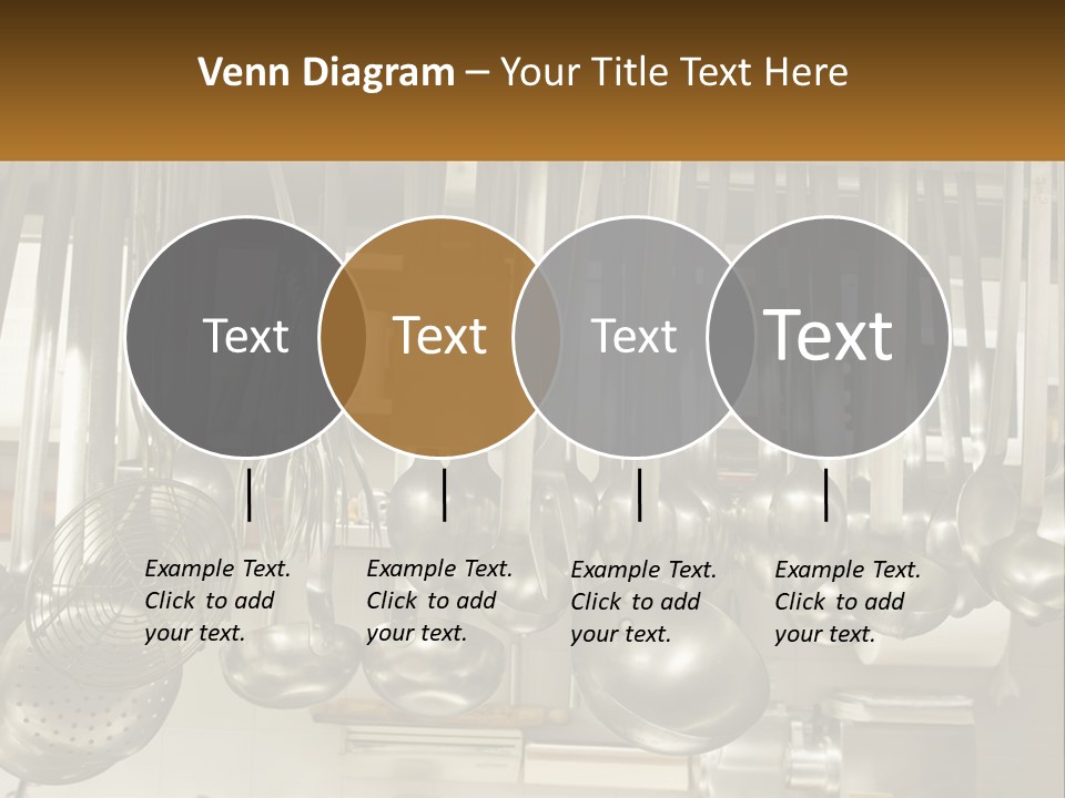 A Bunch Of Spoons Hanging From A Rack In A Kitchen PowerPoint Template