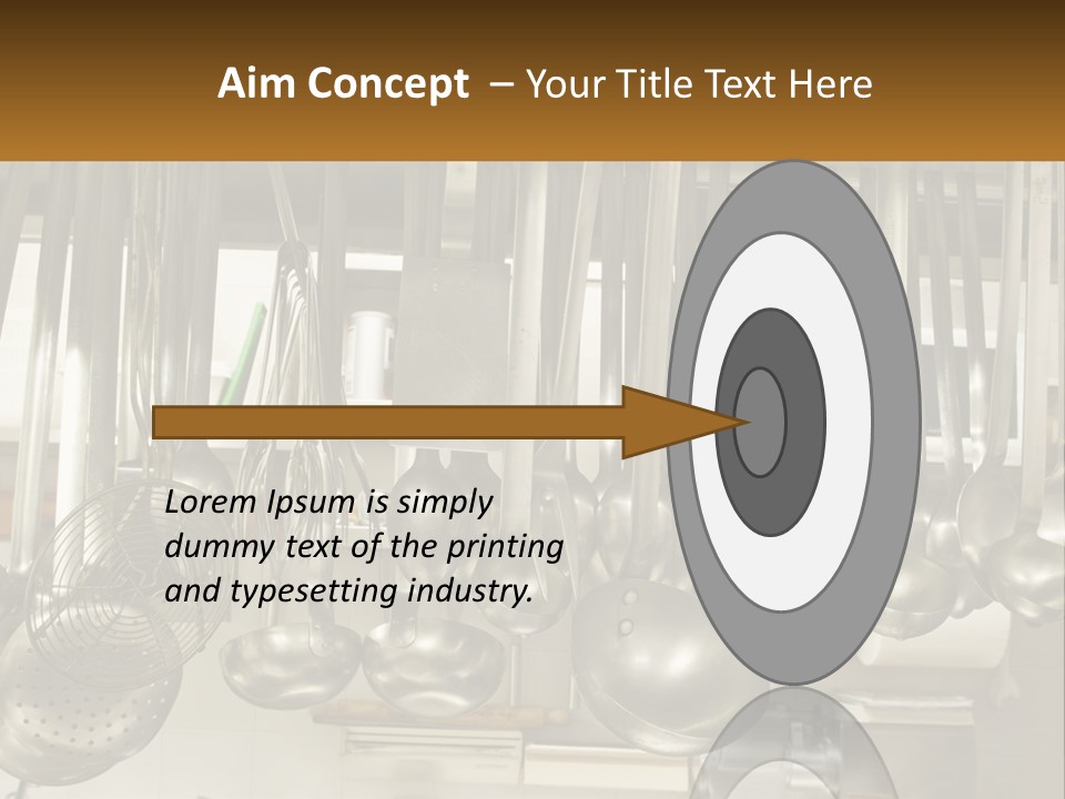 A Bunch Of Spoons Hanging From A Rack In A Kitchen PowerPoint Template