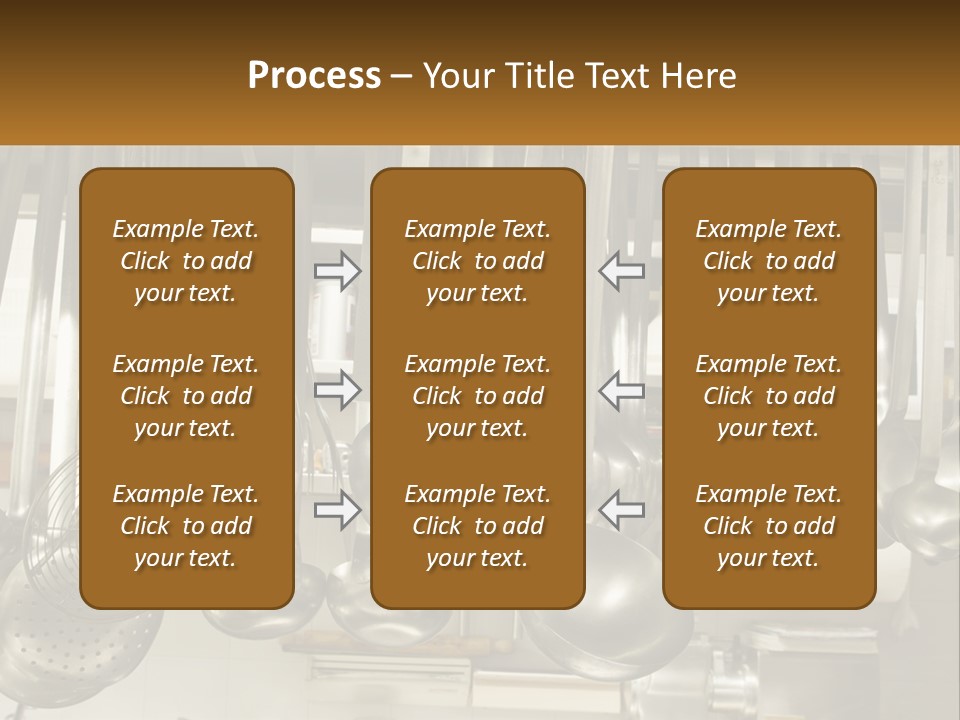 A Bunch Of Spoons Hanging From A Rack In A Kitchen PowerPoint Template