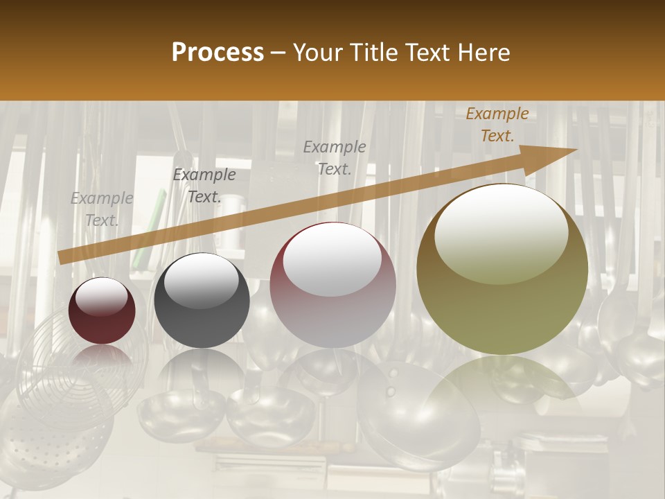 A Bunch Of Spoons Hanging From A Rack In A Kitchen PowerPoint Template