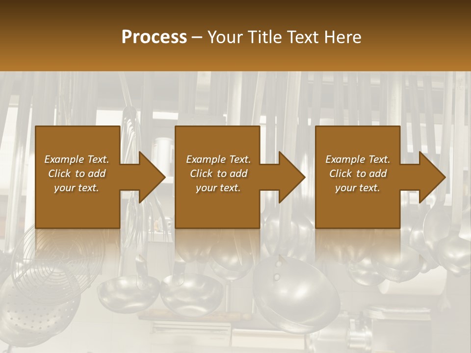 A Bunch Of Spoons Hanging From A Rack In A Kitchen PowerPoint Template