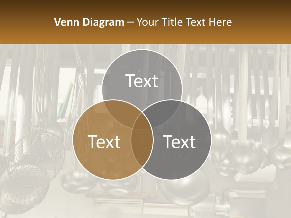 A Bunch Of Spoons Hanging From A Rack In A Kitchen PowerPoint Template