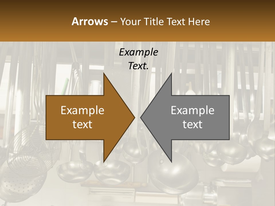 A Bunch Of Spoons Hanging From A Rack In A Kitchen PowerPoint Template