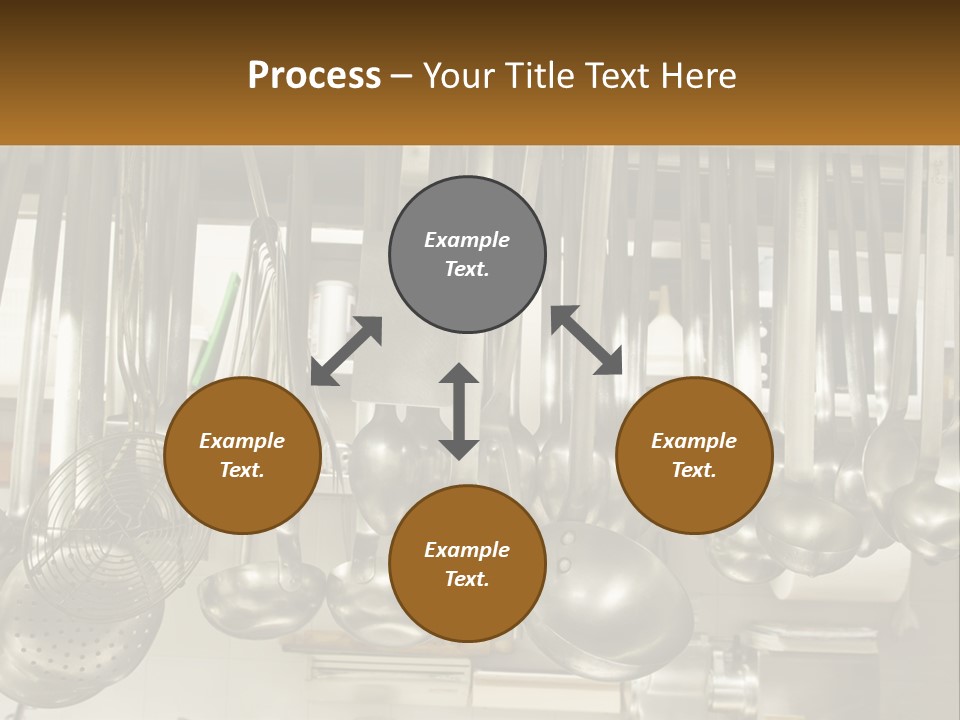 A Bunch Of Spoons Hanging From A Rack In A Kitchen PowerPoint Template
