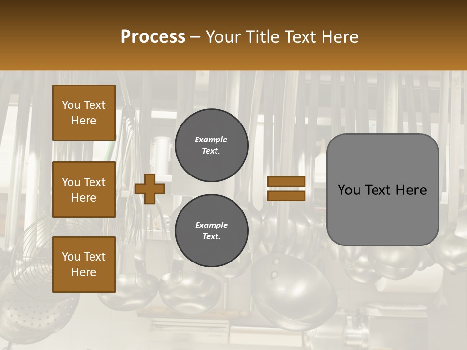 A Bunch Of Spoons Hanging From A Rack In A Kitchen PowerPoint Template