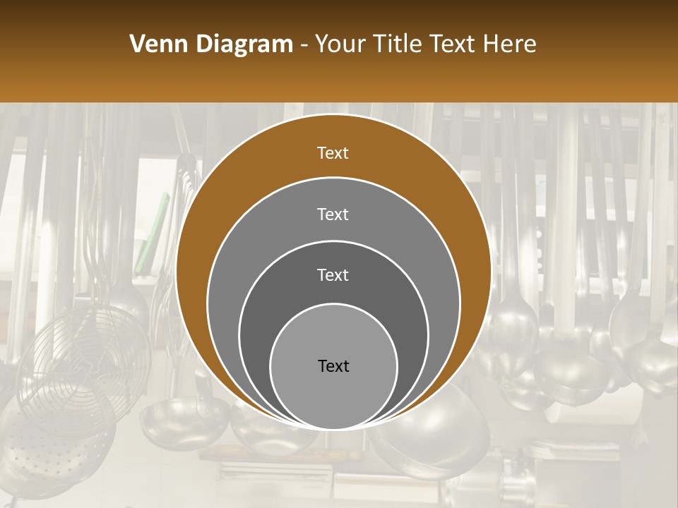 A Bunch Of Spoons Hanging From A Rack In A Kitchen PowerPoint Template