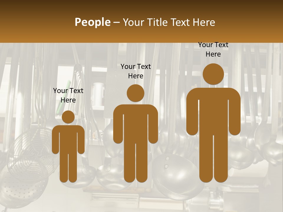 A Bunch Of Spoons Hanging From A Rack In A Kitchen PowerPoint Template