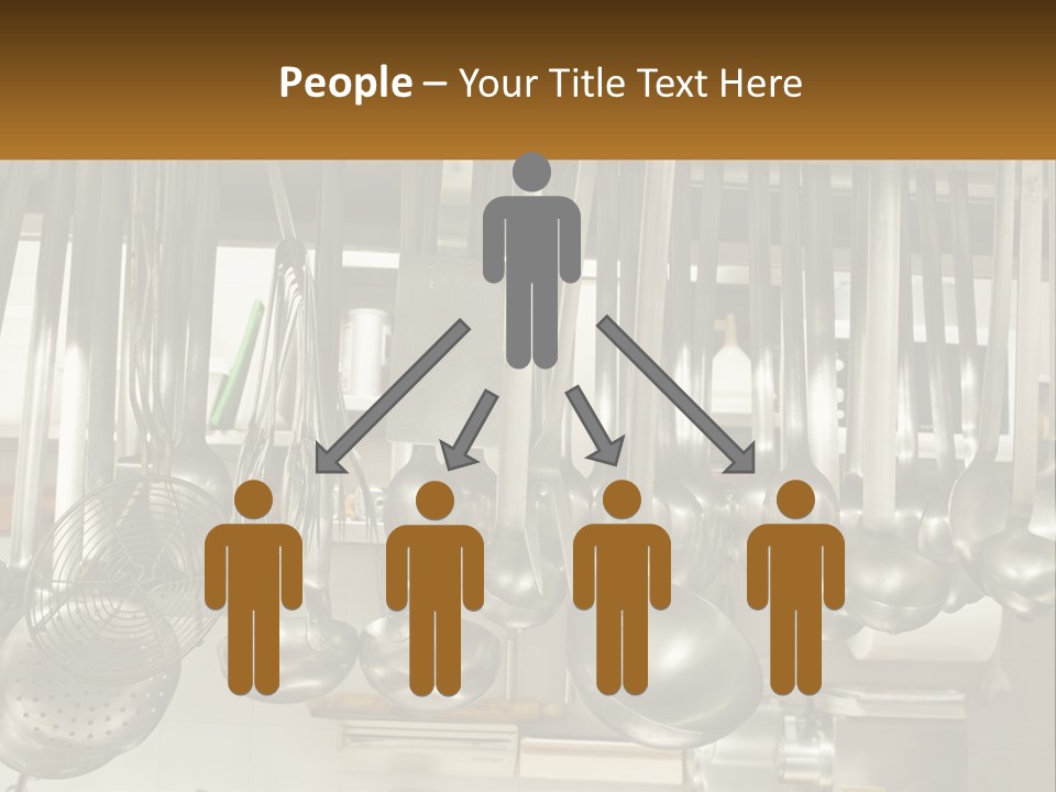 A Bunch Of Spoons Hanging From A Rack In A Kitchen PowerPoint Template