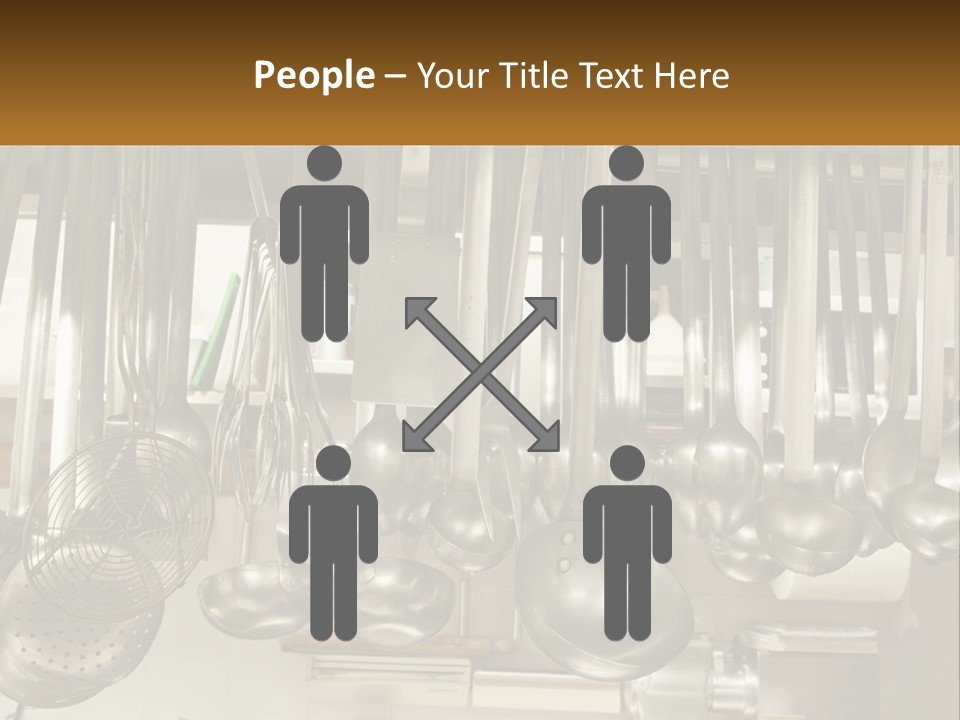 A Bunch Of Spoons Hanging From A Rack In A Kitchen PowerPoint Template