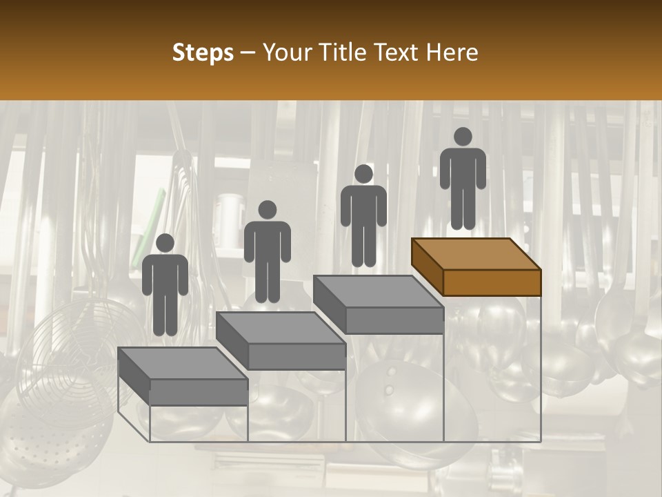 A Bunch Of Spoons Hanging From A Rack In A Kitchen PowerPoint Template