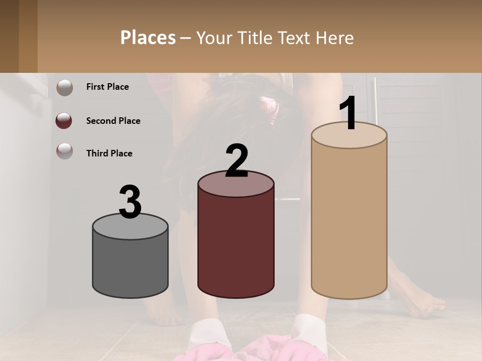 A Woman Bending Over On The Floor In A Kitchen PowerPoint Template