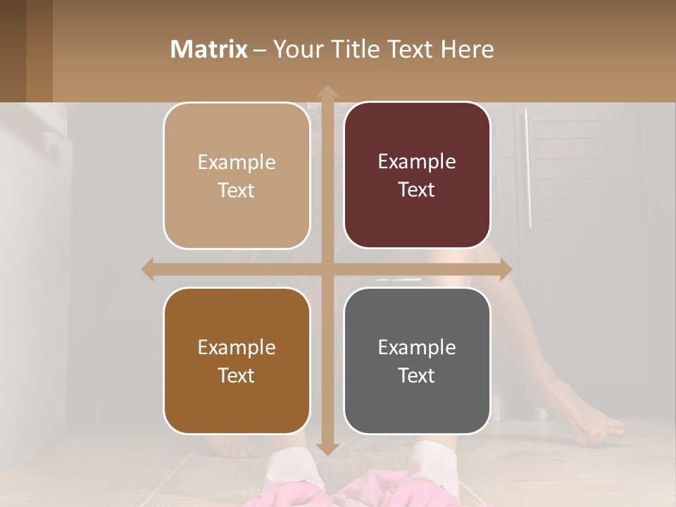 A Woman Bending Over On The Floor In A Kitchen PowerPoint Template