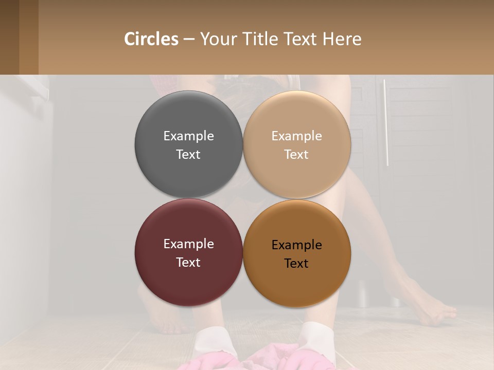 A Woman Bending Over On The Floor In A Kitchen PowerPoint Template