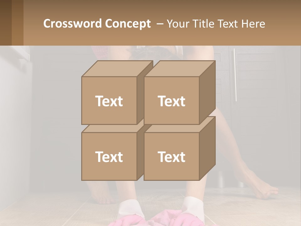 A Woman Bending Over On The Floor In A Kitchen PowerPoint Template