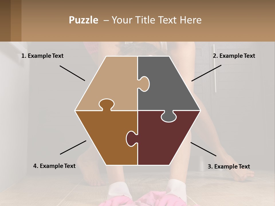 A Woman Bending Over On The Floor In A Kitchen PowerPoint Template