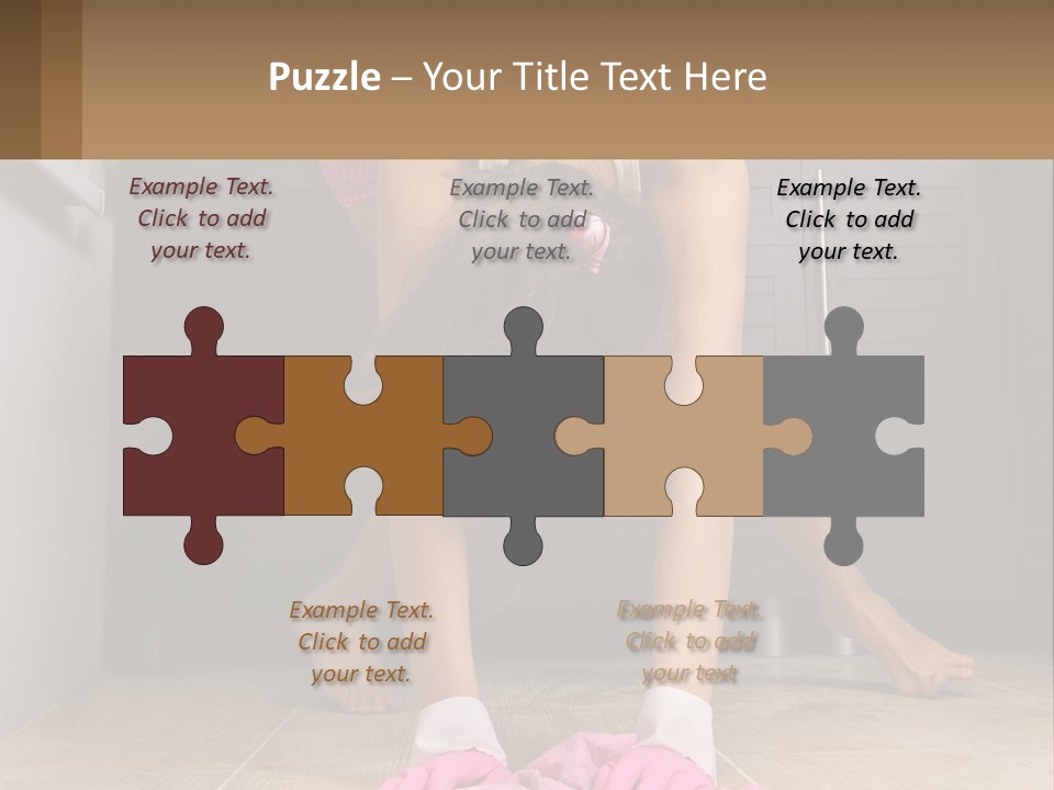 A Woman Bending Over On The Floor In A Kitchen PowerPoint Template