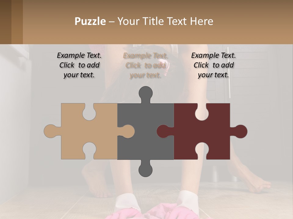 A Woman Bending Over On The Floor In A Kitchen PowerPoint Template