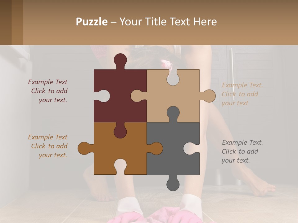 A Woman Bending Over On The Floor In A Kitchen PowerPoint Template