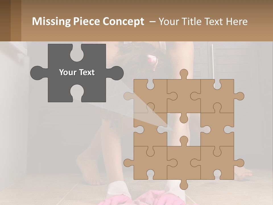 A Woman Bending Over On The Floor In A Kitchen PowerPoint Template