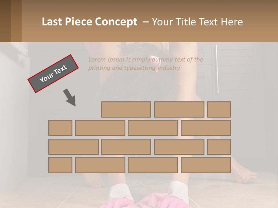 A Woman Bending Over On The Floor In A Kitchen PowerPoint Template