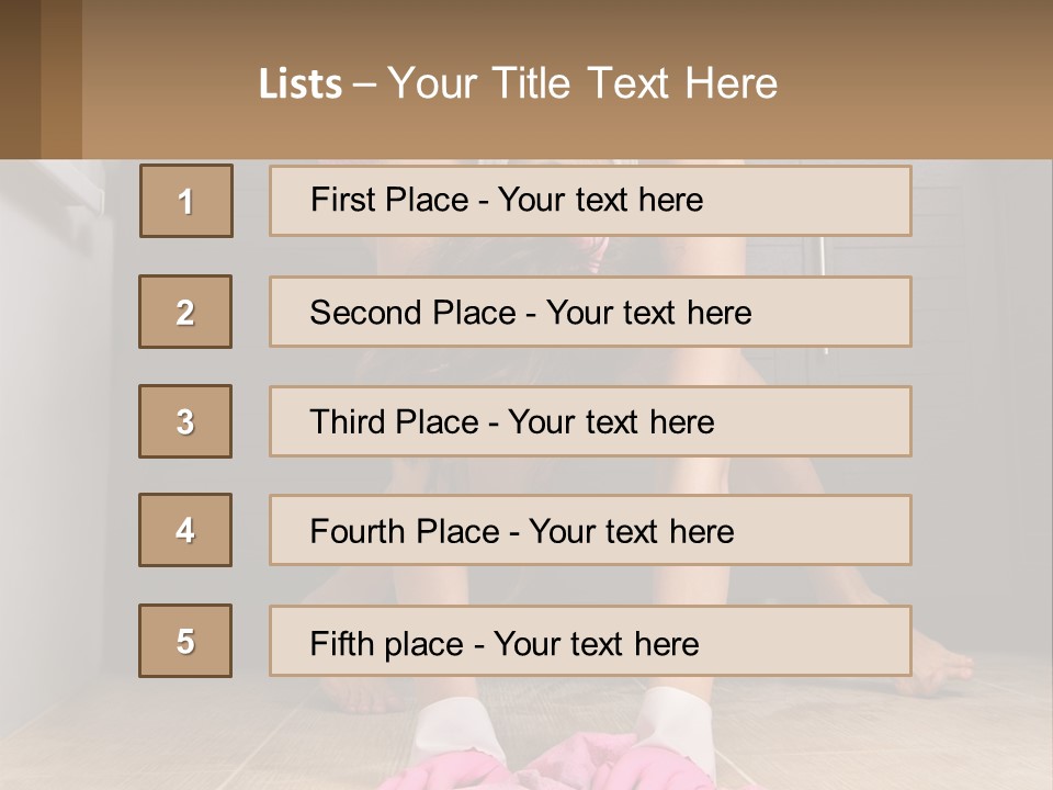 A Woman Bending Over On The Floor In A Kitchen PowerPoint Template