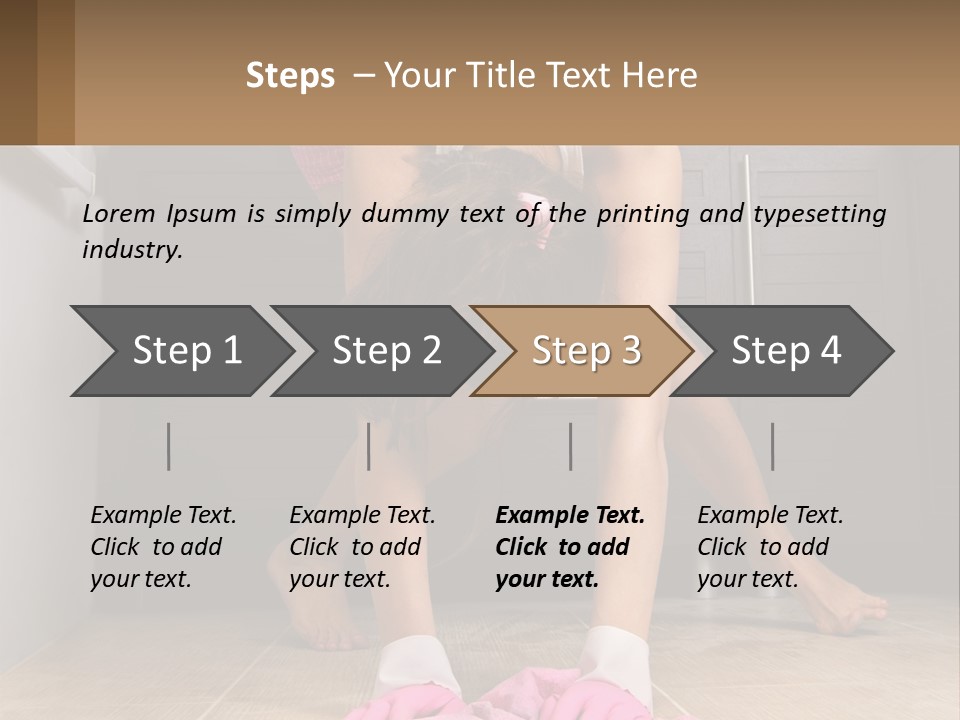 A Woman Bending Over On The Floor In A Kitchen PowerPoint Template