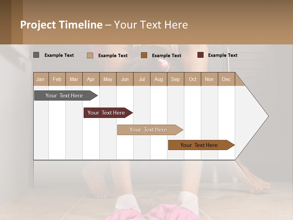 A Woman Bending Over On The Floor In A Kitchen PowerPoint Template