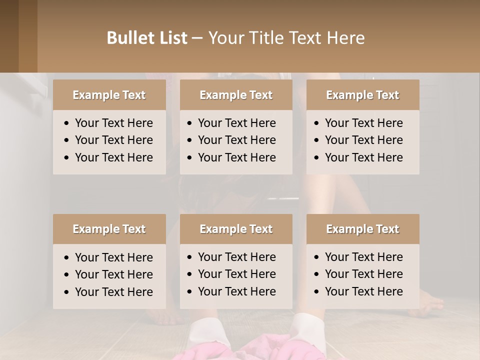 A Woman Bending Over On The Floor In A Kitchen PowerPoint Template