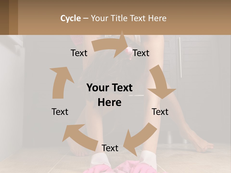 A Woman Bending Over On The Floor In A Kitchen PowerPoint Template