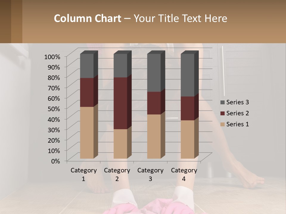 A Woman Bending Over On The Floor In A Kitchen PowerPoint Template