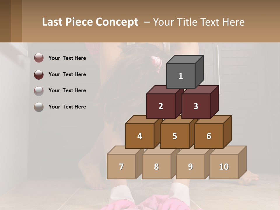 A Woman Bending Over On The Floor In A Kitchen PowerPoint Template