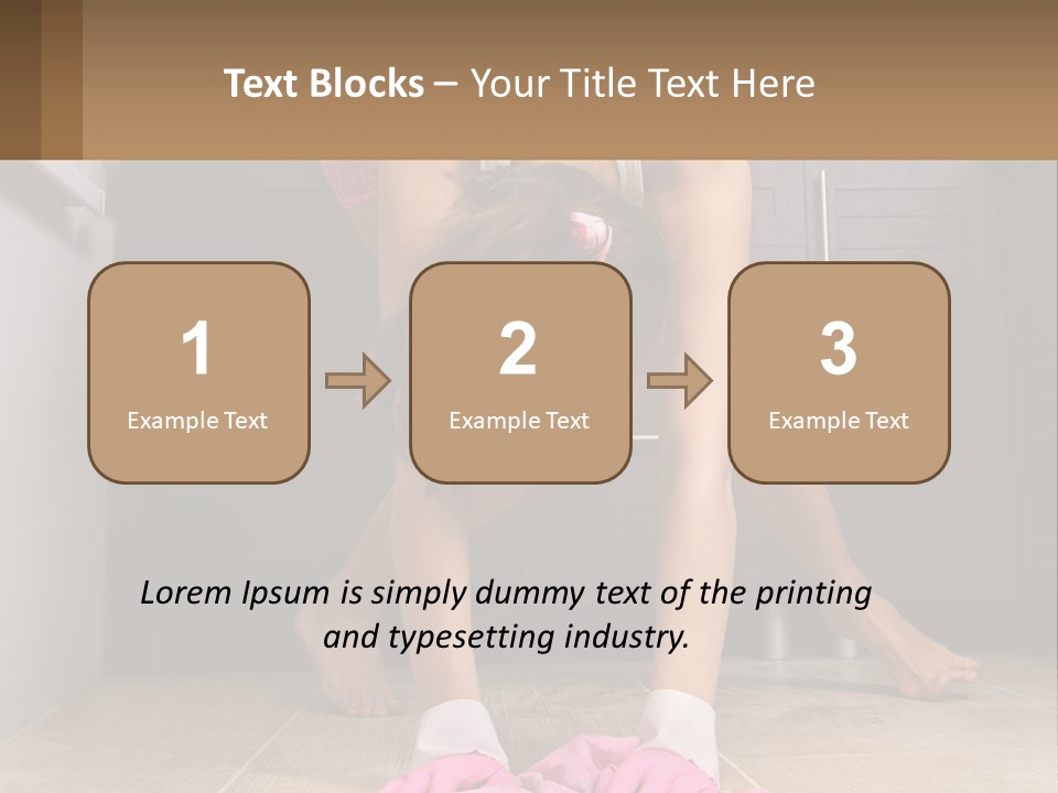 A Woman Bending Over On The Floor In A Kitchen PowerPoint Template