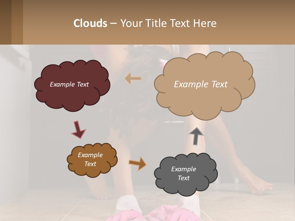 A Woman Bending Over On The Floor In A Kitchen PowerPoint Template