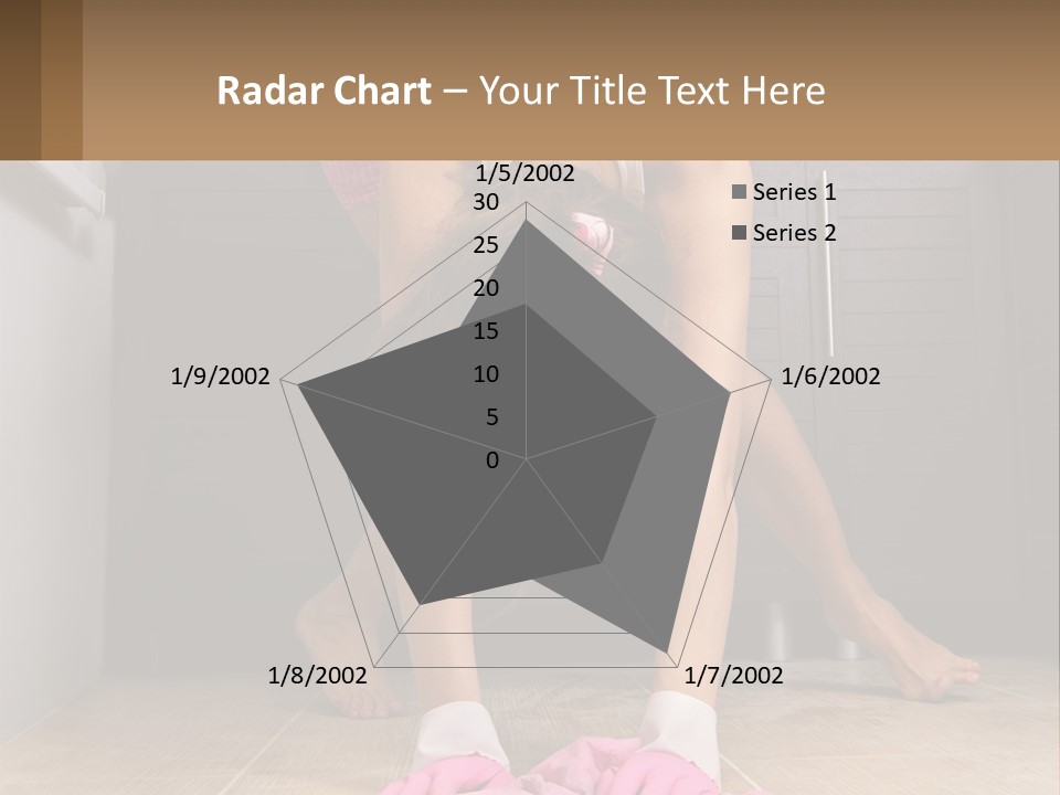 A Woman Bending Over On The Floor In A Kitchen PowerPoint Template