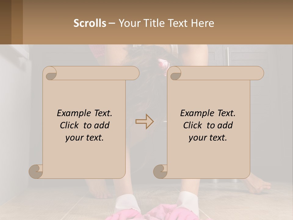 A Woman Bending Over On The Floor In A Kitchen PowerPoint Template