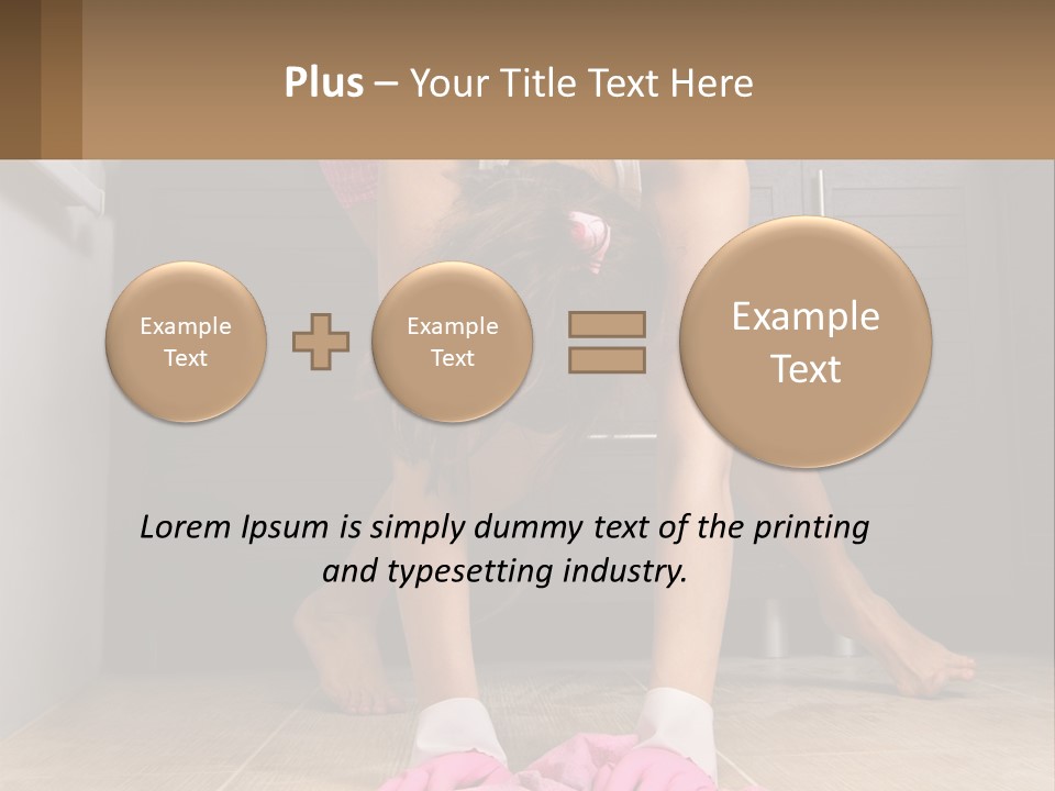 A Woman Bending Over On The Floor In A Kitchen PowerPoint Template