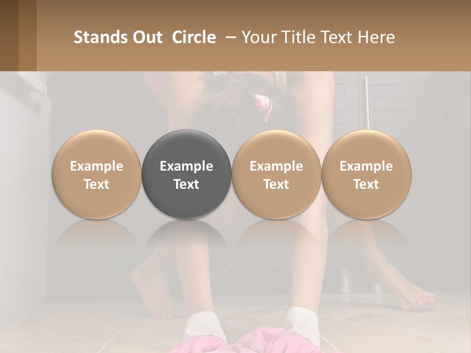 A Woman Bending Over On The Floor In A Kitchen PowerPoint Template