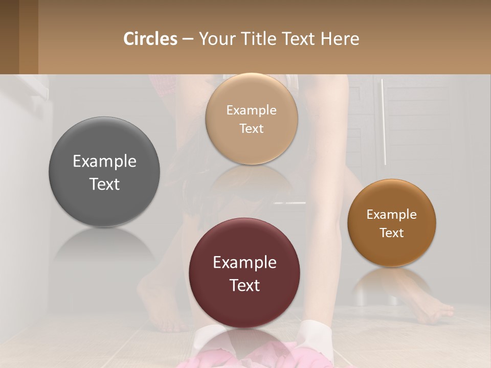 A Woman Bending Over On The Floor In A Kitchen PowerPoint Template